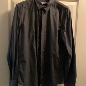 Ben Sherman micro-dot dress shirt in charcoal / black